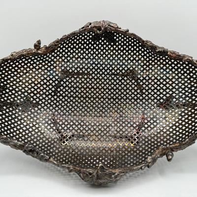 Ornate Reticulated Silverplate Centerpiece Basket