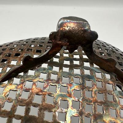 Ornate Reticulated Silverplate Centerpiece Basket