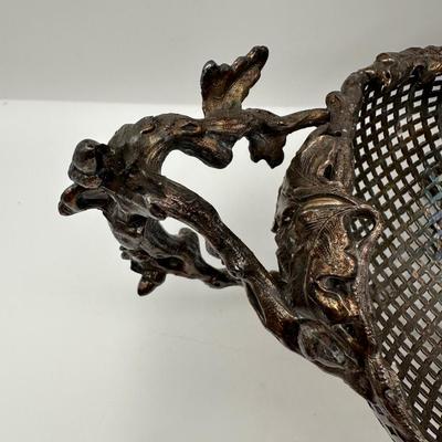 Ornate Reticulated Silverplate Centerpiece Basket