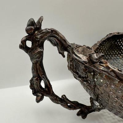 Ornate Reticulated Silverplate Centerpiece Basket