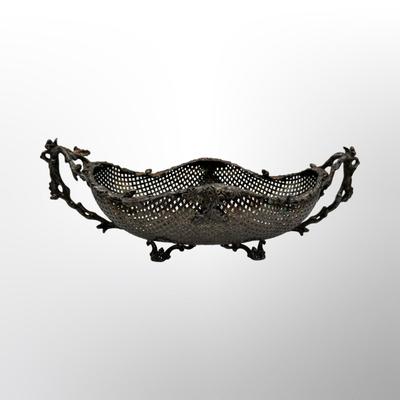 Ornate Reticulated Silverplate Centerpiece Basket