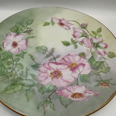 Set of 15 Hand-Painted Floral Porcelain Plates – Signed C. Farrington