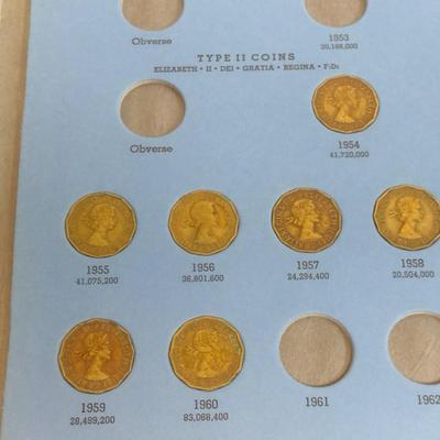 Great Britain Brass Threepence Collection Post-1937 Circulated Condition (#135)