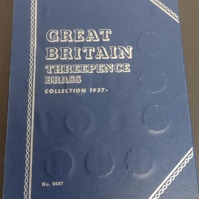 Great Britain Brass Threepence Collection Post-1937 Circulated Condition (#135)