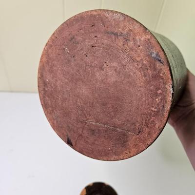 Sale Photo Thumbnail #739: Don't believe the lid included actually goes with the crock but including it in the lot,

General disclaimer: this is a previously owned, antique/vintage/retro item. This means that the product may have imperfections or indication of previous wear. Photos