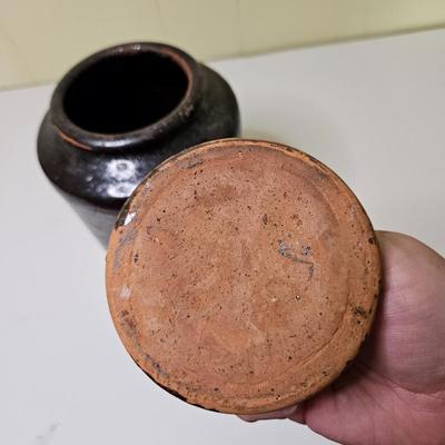 Sale Photo Thumbnail #738: Don't believe the lid included actually goes with the crock but including it in the lot,

General disclaimer: this is a previously owned, antique/vintage/retro item. This means that the product may have imperfections or indication of previous wear. Photos