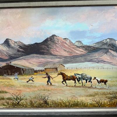 10 Artworks, Cowboy painting, Paper cut dancers, prints, photo