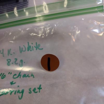 14K White Gold Solomon's Mine Mixed Gemstone Pendant Necklace with Matching Post Earrings 8.2 Grams (#1)