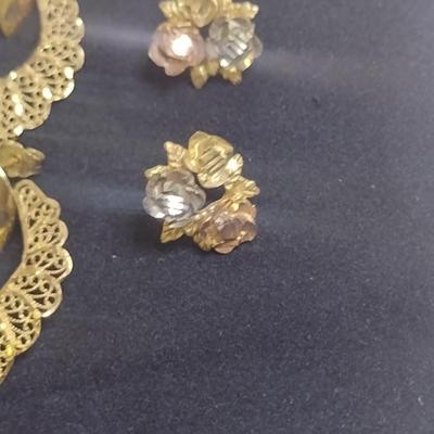 Set of Three 14K Gold Post Earrings- Approx Total Weight 6.9 Grams (#6)