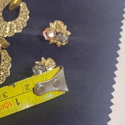 Set of Three 14K Gold Post Earrings- Approx Total Weight 6.9 Grams (#6)
