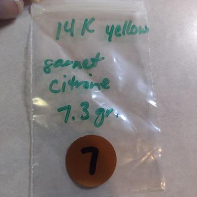 Pair of 14K Yellow Gold Gemstone Earrings- Approx Total Weight 7.3 grams (#7)