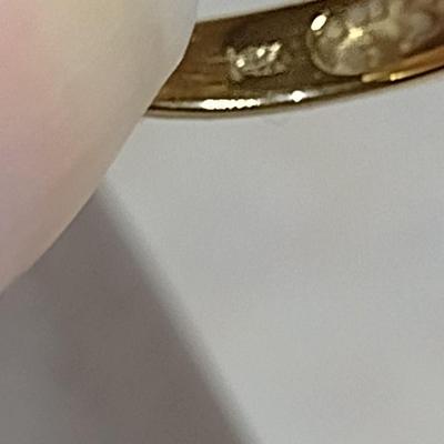 14K Yellow Gold White Diamond Anniversary Ring Size 5.5 Total Weight 4.2 grams (#10)