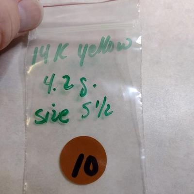 14K Yellow Gold White Diamond Anniversary Ring Size 5.5 Total Weight 4.2 grams (#10)