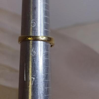 14K Yellow Gold White Diamond Anniversary Ring Size 5.5 Total Weight 4.2 grams (#10)