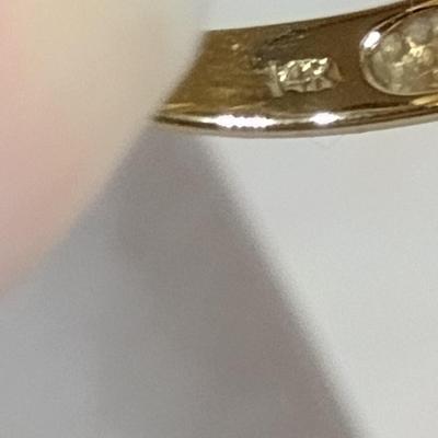 14K Yellow Gold White Diamond Anniversary Ring Size 5.5 Total Weight 4.2 grams (#10)