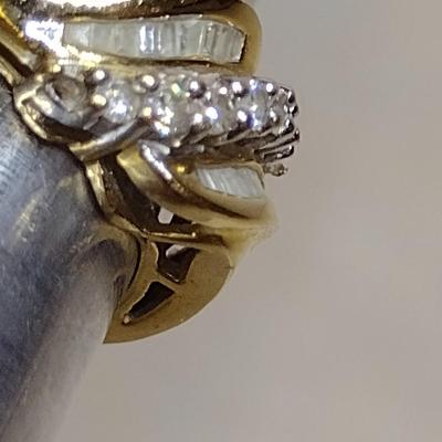 14K Yellow Gold White Diamond Anniversary Ring Size 5.5 Total Weight 4.2 grams (#10)