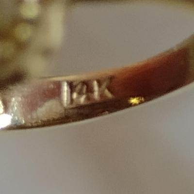 14K Yellow Gold Garnet Cluster Ring Size 6 Total Weight 4.5 grams (#12)