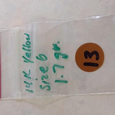 14K Yellow Gold Diamond Cut Shaped Solid Band Ring Size 6 Total Weight 1.7 grams (#13)