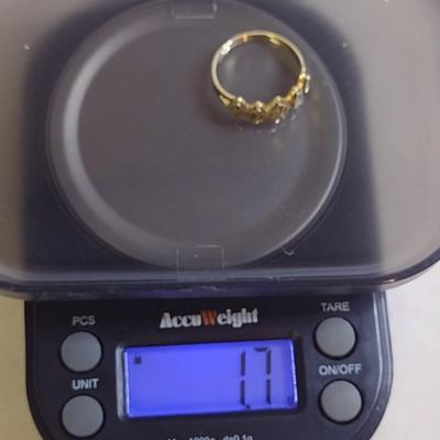 14K Yellow Gold Diamond Cut Shaped Solid Band Ring Size 6 Total Weight 1.7 grams (#13)