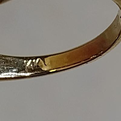 14K Yellow Gold Diamond Cut Shaped Solid Band Ring Size 6 Total Weight 1.7 grams (#13)