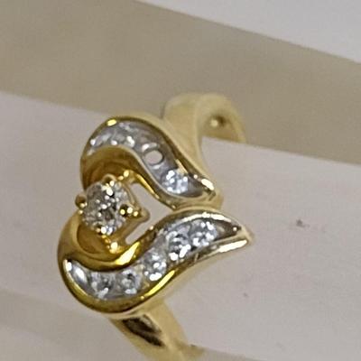 14K Yellow Gold Diamond Designer Ring Size 3.5 Total Weight 3.2 grams (#15)