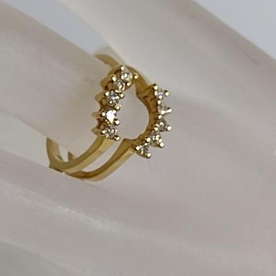 14K Yellow Gold Diamond Bridal Outer Loop Set Ring Size 6.75 Total Weight 5.2 grams (#17)