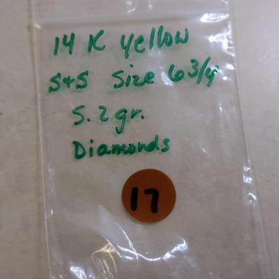 14K Yellow Gold Diamond Bridal Outer Loop Set Ring Size 6.75 Total Weight 5.2 grams (#17)