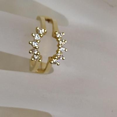 14K Yellow Gold Diamond Bridal Outer Loop Set Ring Size 6.75 Total Weight 5.2 grams (#17)