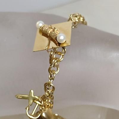 14 Karat Yellow Gold Bracelet with Charms- Approx 7" Long and Total Weight 30.5 Grams (#18)