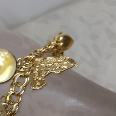 14 Karat Yellow Gold Bracelet with Charms- Approx 7" Long and Total Weight 30.5 Grams (#18)
