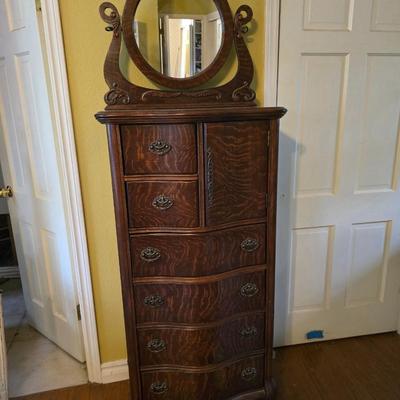 tiger oak tall boy