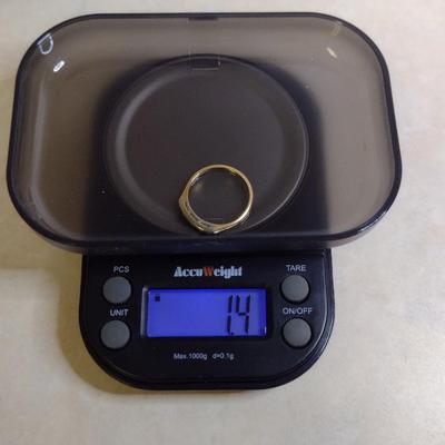 14K Yellow Gold Diamond Band Ring Size 6.25 Total Weight 1.4 grams (#19)