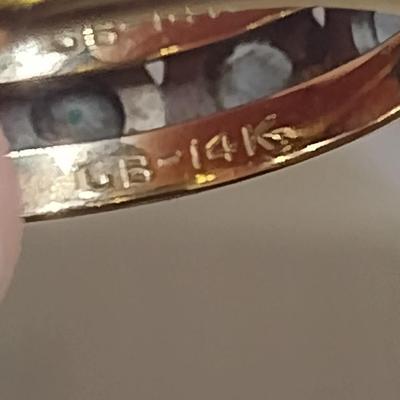 14K Yellow Gold Multi-Gemstone Ring Size 6.5 Total Weight 4.3 grams (#20)