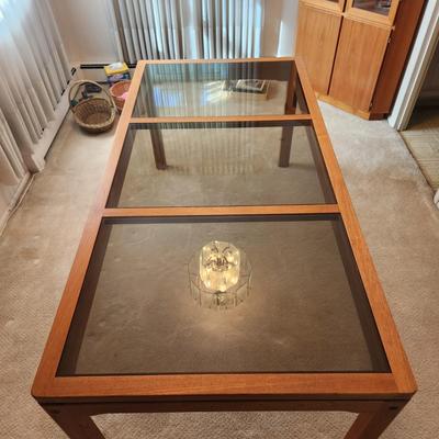 Wood Glass Dining Room Table 71x31x29