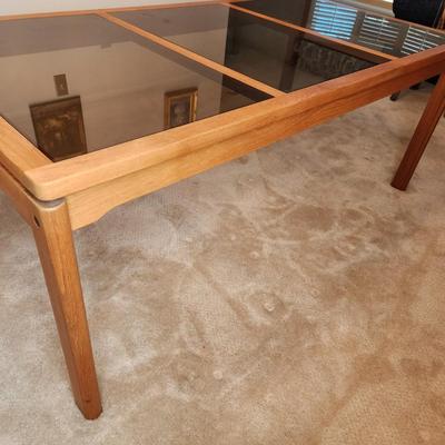Wood Glass Dining Room Table 71x31x29