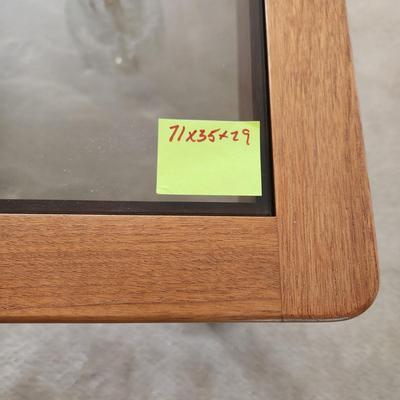 Wood Glass Dining Room Table 71x31x29
