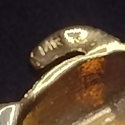 14K Yellow Gold Sea Turtle Pendant Total Weight 4.6 grams (#23)