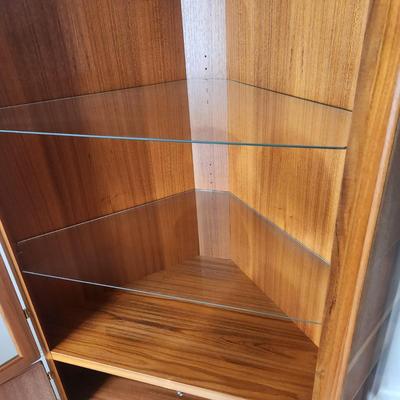 Skovby Mobelfabrink Danish Mid Century MCM Corner Cabinet w Light 37x21x66