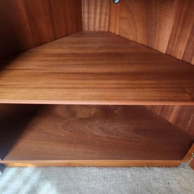 Skovby Mobelfabrink Danish Mid Century MCM Corner Cabinet w Light 37x21x66