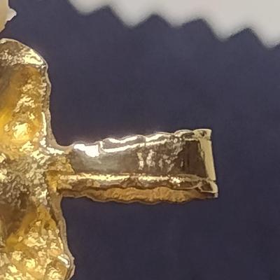 14K Yellow Gold Nugget Design Pendant Total Weight 3.6 grams (#24)