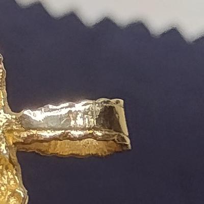 14K Yellow Gold Nugget Design Pendant Total Weight 3.6 grams (#24)