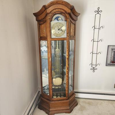 Howard Miller Grandfather Clock w Lighted Curio Cabinet 610-440
