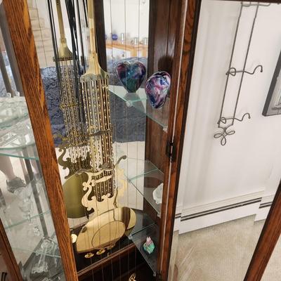 Howard Miller Grandfather Clock w Lighted Curio Cabinet 610-440