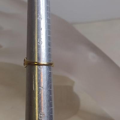 10K Yellow Gold Ruby and Diamond Filigree Band Ring Size 6 Total Weight 3.0 Grams (#26)