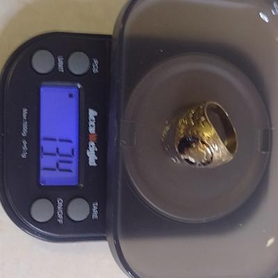 10K Yellow Gold Insignia Ring Size 7 Total Weight 13.4 grams (#28)