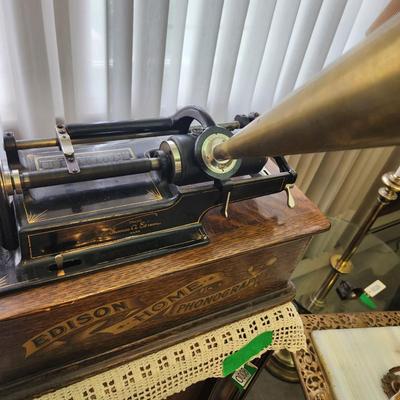 Antique Thomas Edison Home Phonograph w Cylinders Tested