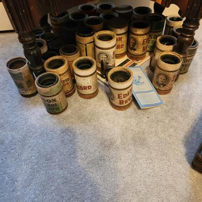 Antique Thomas Edison Home Phonograph w Wax Cylinders