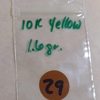 10K Yellow Gold Heart Accent Hoop Earrings Total Weight 1.6 grams (#29)