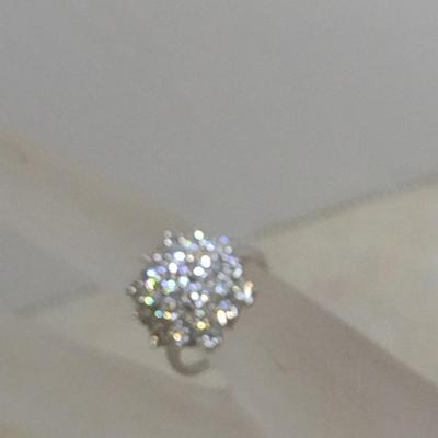 Platinum Diamond Cluster Ring Size 6 Total Weight 6.2 grams (#31)