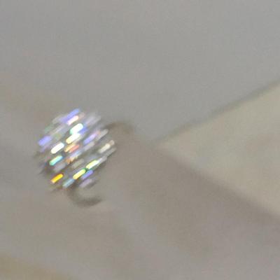 Platinum Diamond Cluster Ring Size 6 Total Weight 6.2 grams (#31)